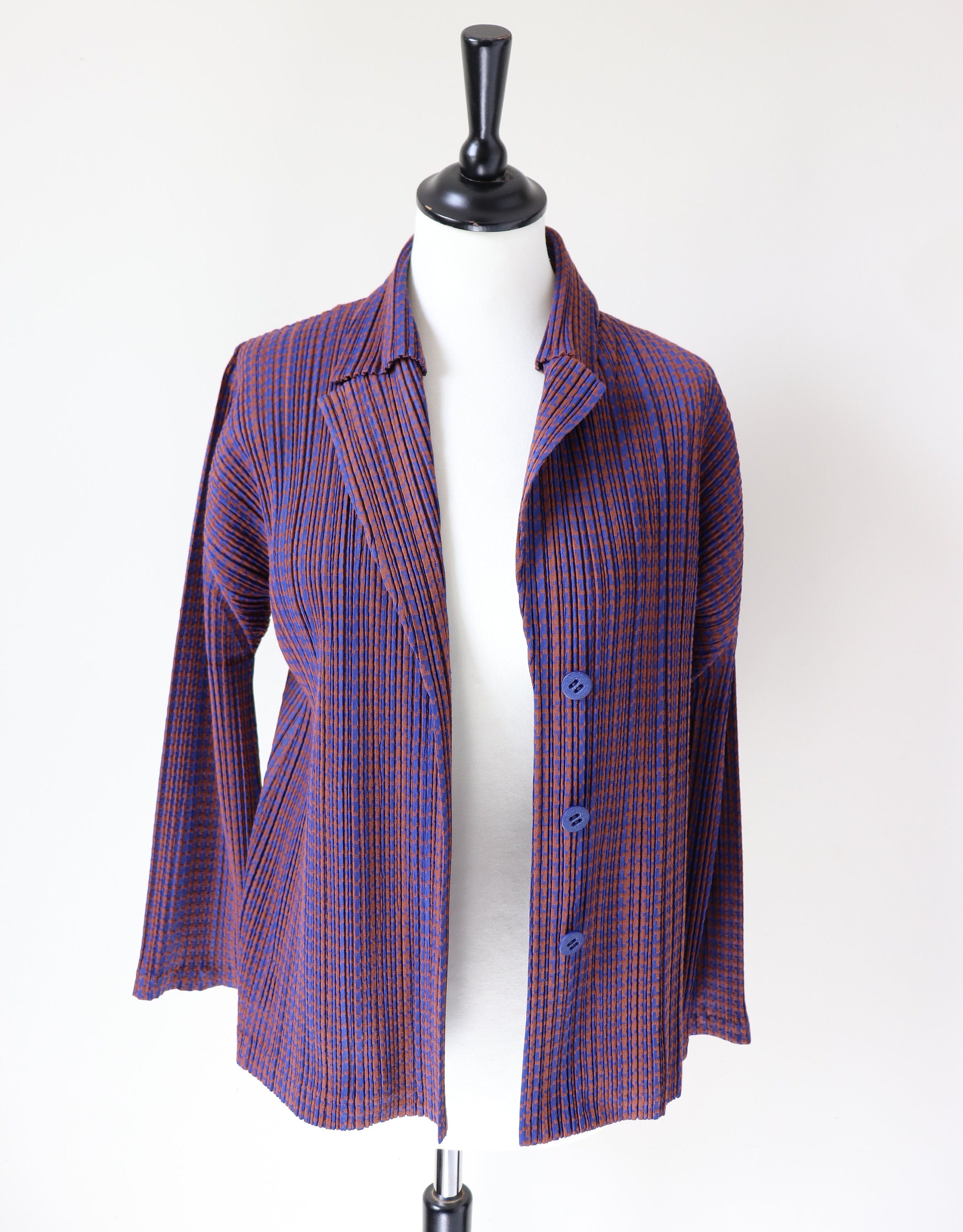 イッセイミヤケ プリーツ プリーズ カーディガン - ラミーチェック