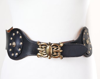 Ceinture Femme En Cuir Noir Véritable - Style Skinny Avec Strass Transparents, Taille M, Ajustable