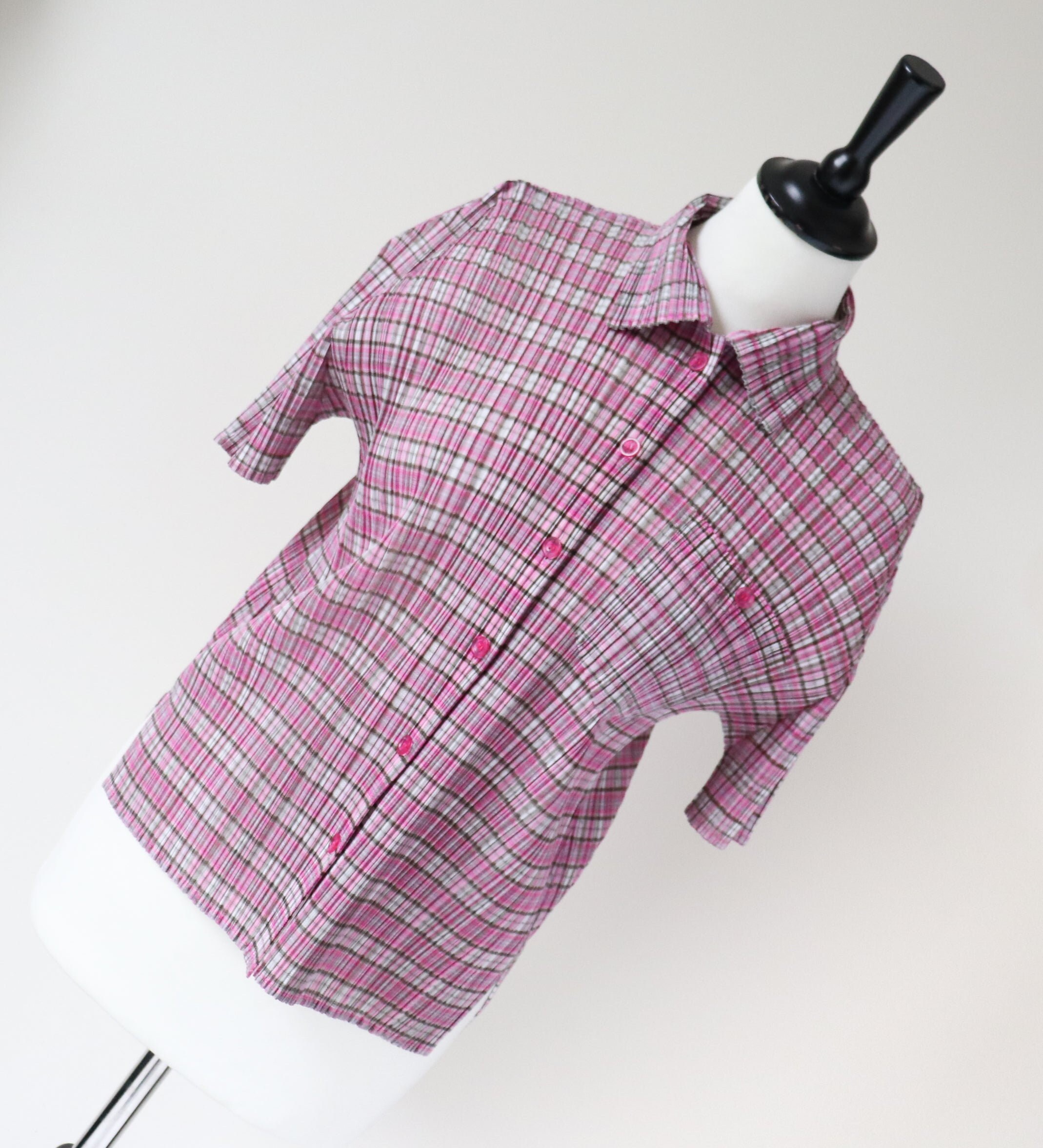 イッセイミヤケ☆PLEATS PLEASE□青◎半袖トップス◇♯3(6488)