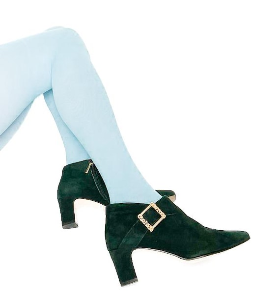 Bally Green Suede Leather Vintage Ankle Boots - With Box  display picture 1