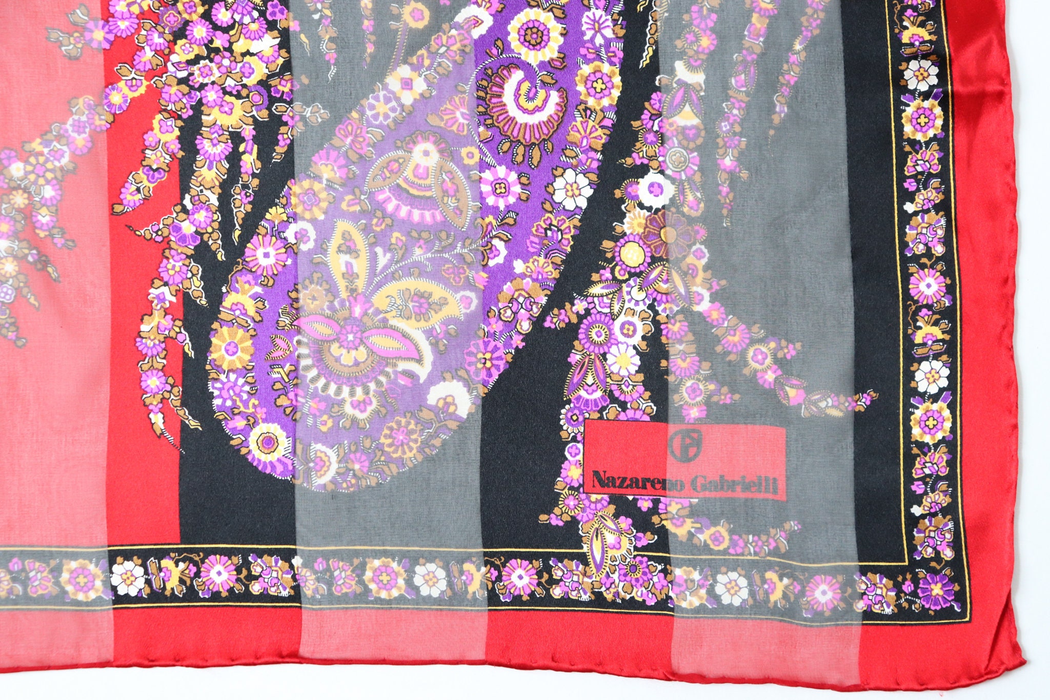 Foulard En Soie Nazareno Gabrielli - Écharpe Multicolore Pour Femme - Style élégant Et Léger