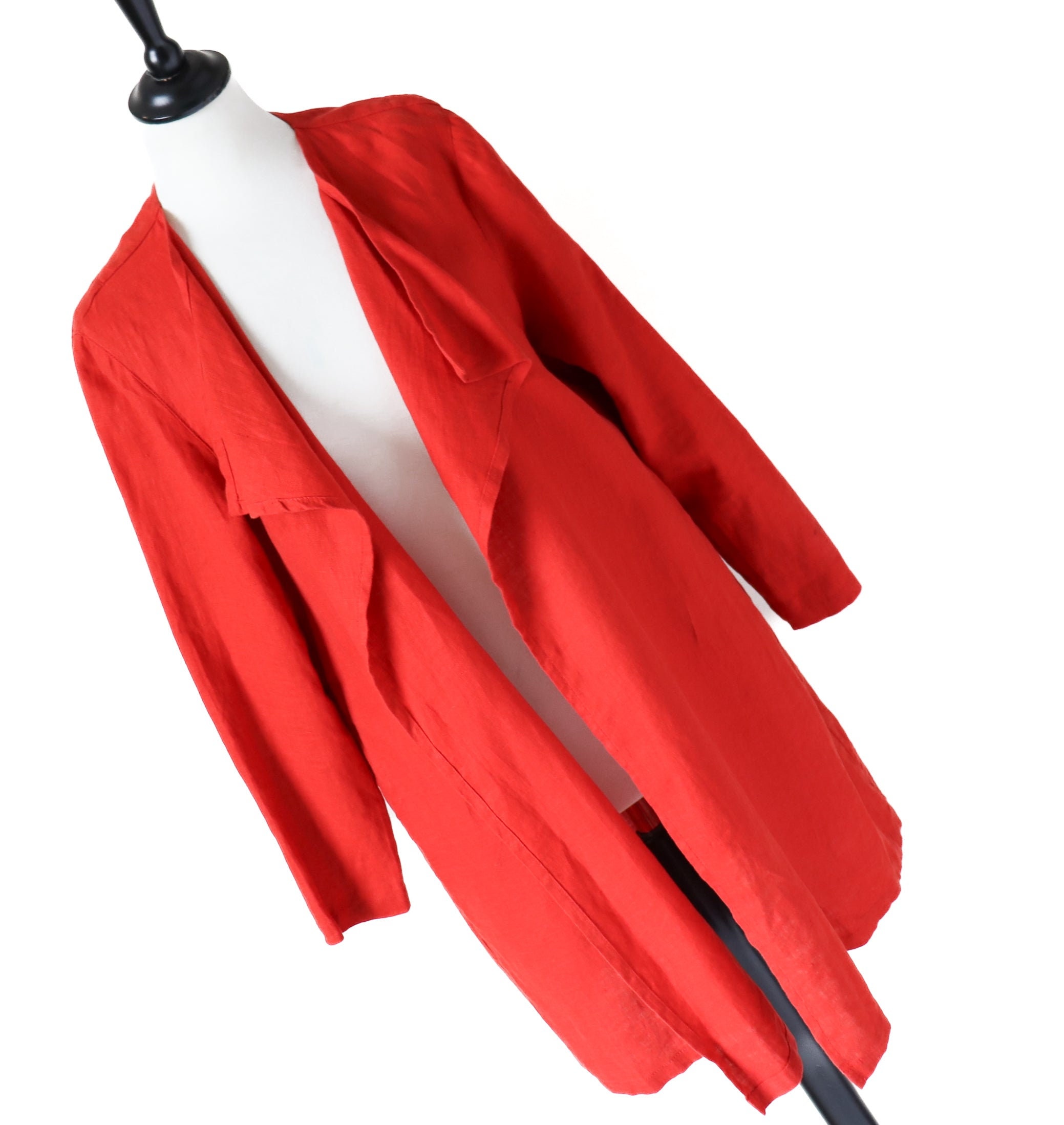 Linen waterfall cardigan deals