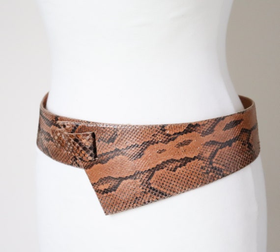 Genuine leather snakeskin wide belt s-l400.jpg main image 4