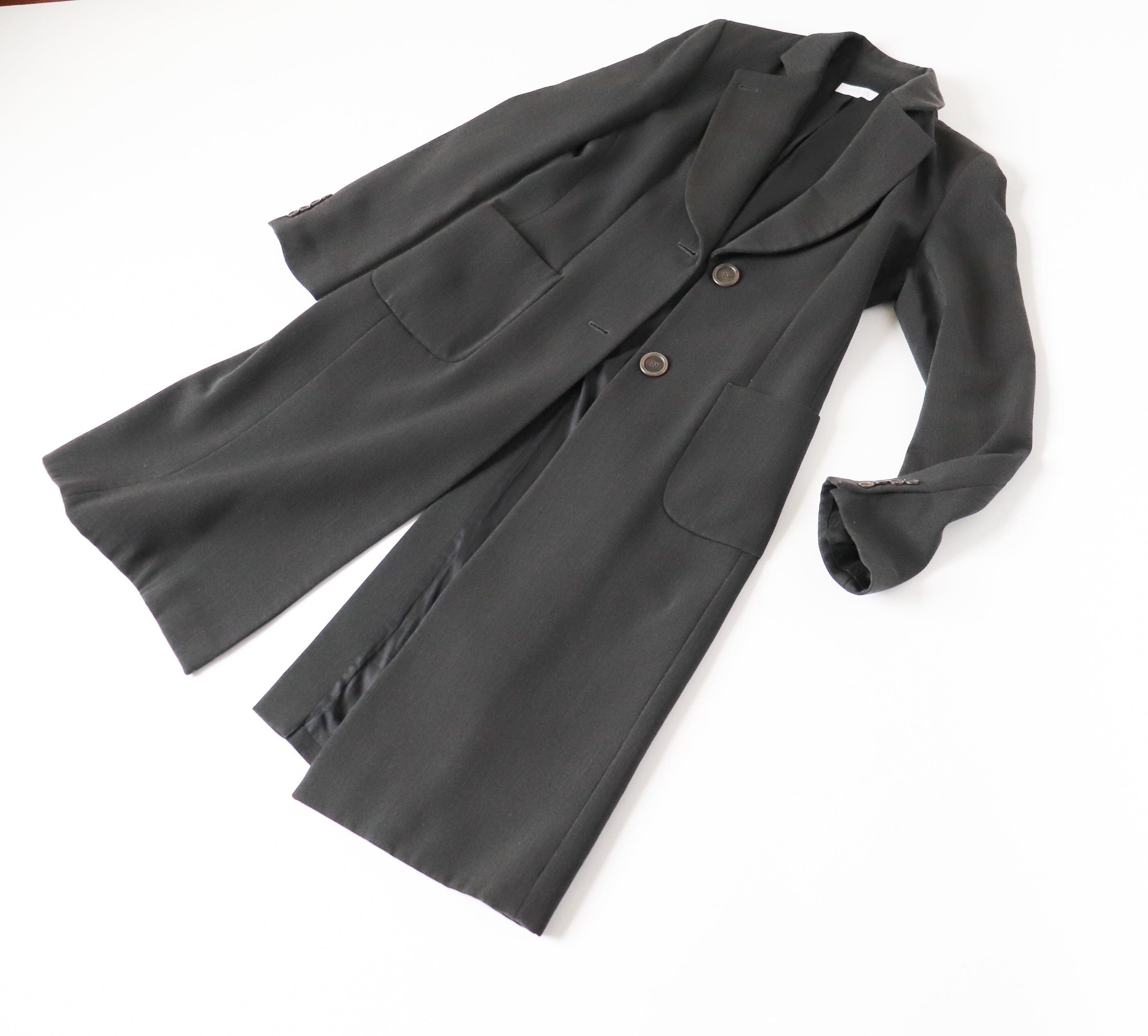 Vintage Nicole Farhi Tailored Blazer Coat - Grey - (label 14) Fit