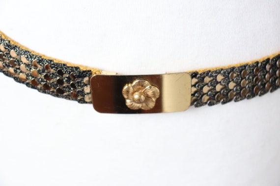 Vintage Gold Tone / Fish Scale Belt - Stretchy - 1980s  display picture 1