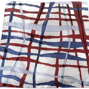Richard Allan Vintage  Silk Scarf - Op Art / Brushstroke Art - Medium