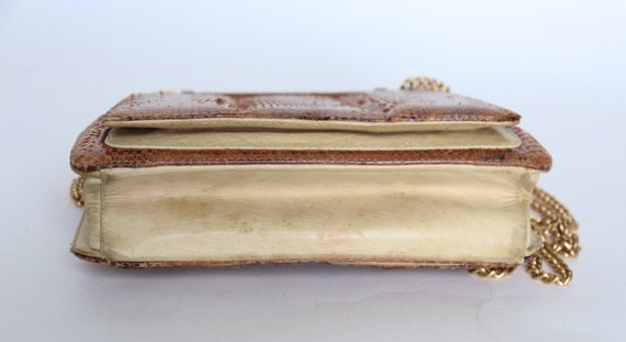 Unusual Vintage Snakeskin Crossbody Bag - Chain S… - image 9