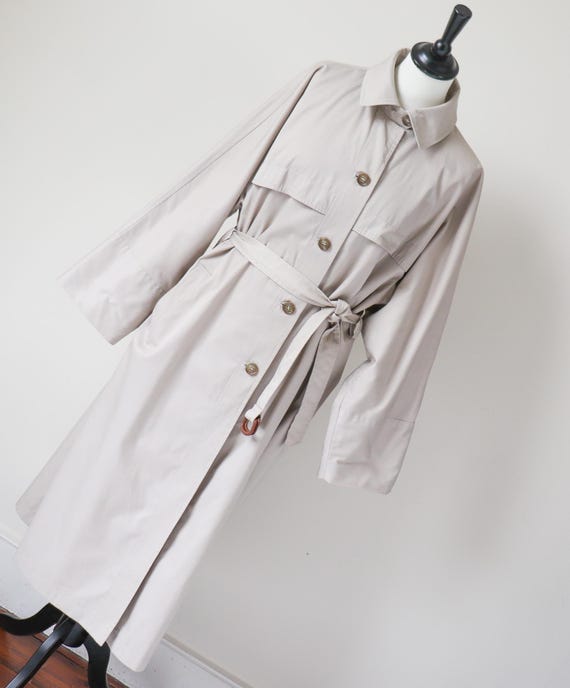 XY Weill of Paris Belted Trench Coat - Beige - Vintage - Fit L