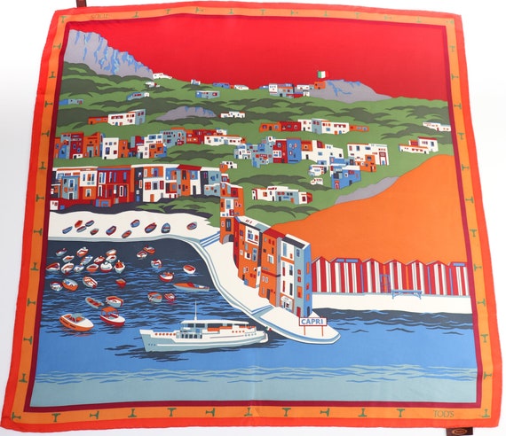 TOD's Vintage Silk Scarf - CAPRI - Souvenir - Oran