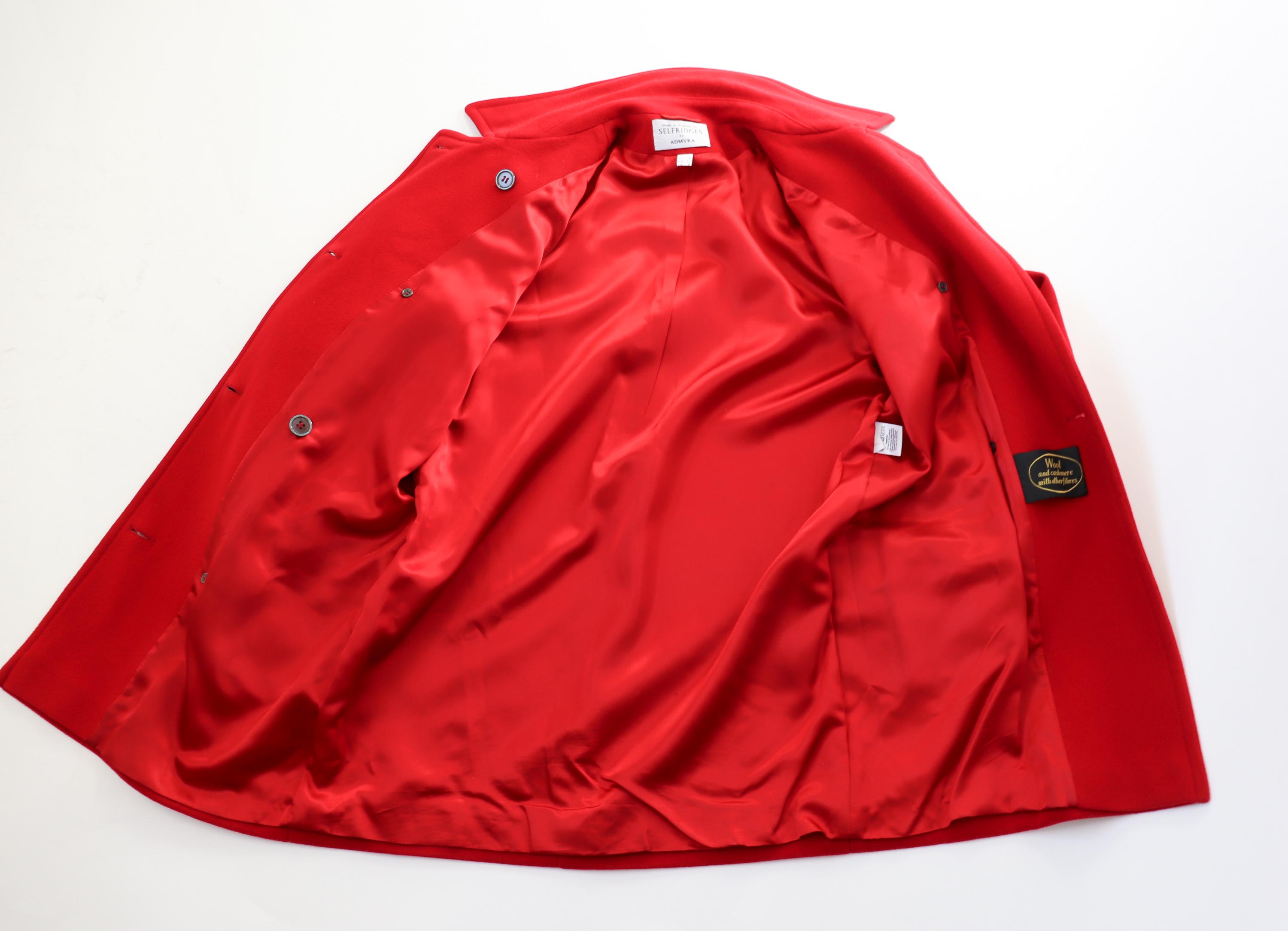 SELFRIDGES by ADMYRA Wool / Cashmere Red Pea Coat - Label 8 - Fit