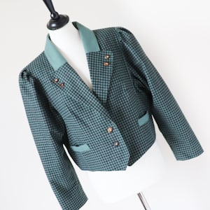 Tirol Trachten Jacket - Green Wool - 1980s Vintage - M / L - UK 12 / 14