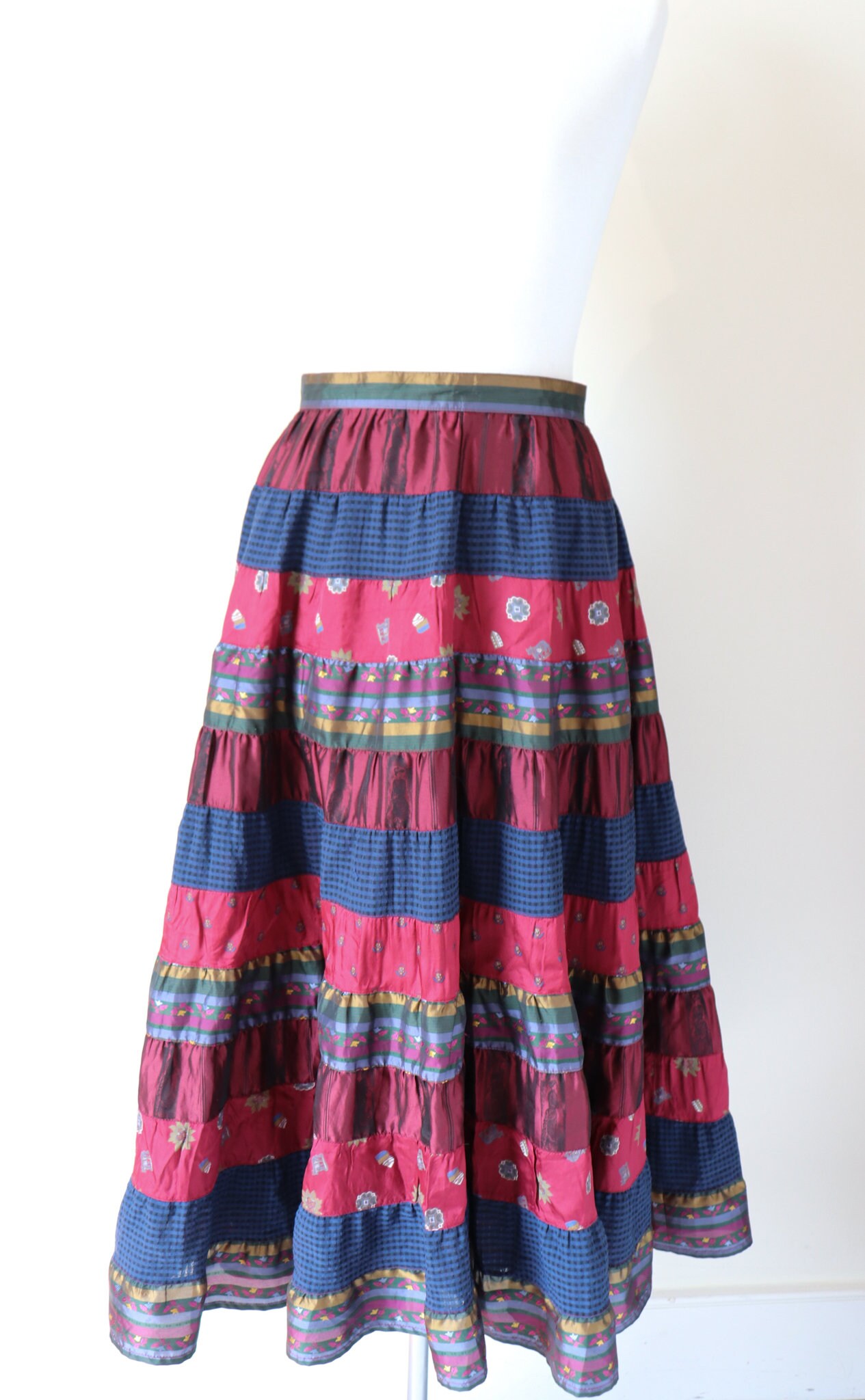 Vintage Tiered Skirt 1980s Creation Mademoiselle - Etsy UK