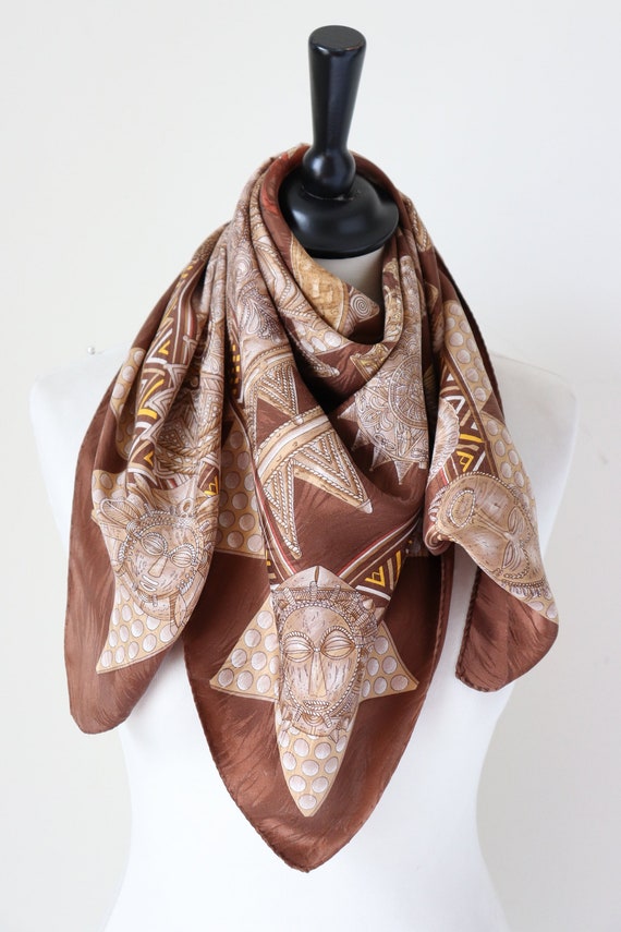 Emanuel Ungaro Vintage Silk Scarf - 1980s - Afric… - image 2