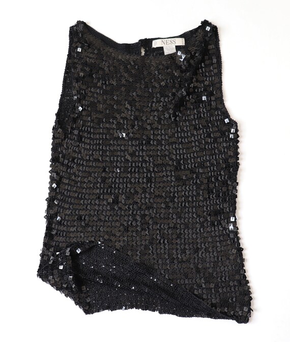 Black sequin cheap vest top