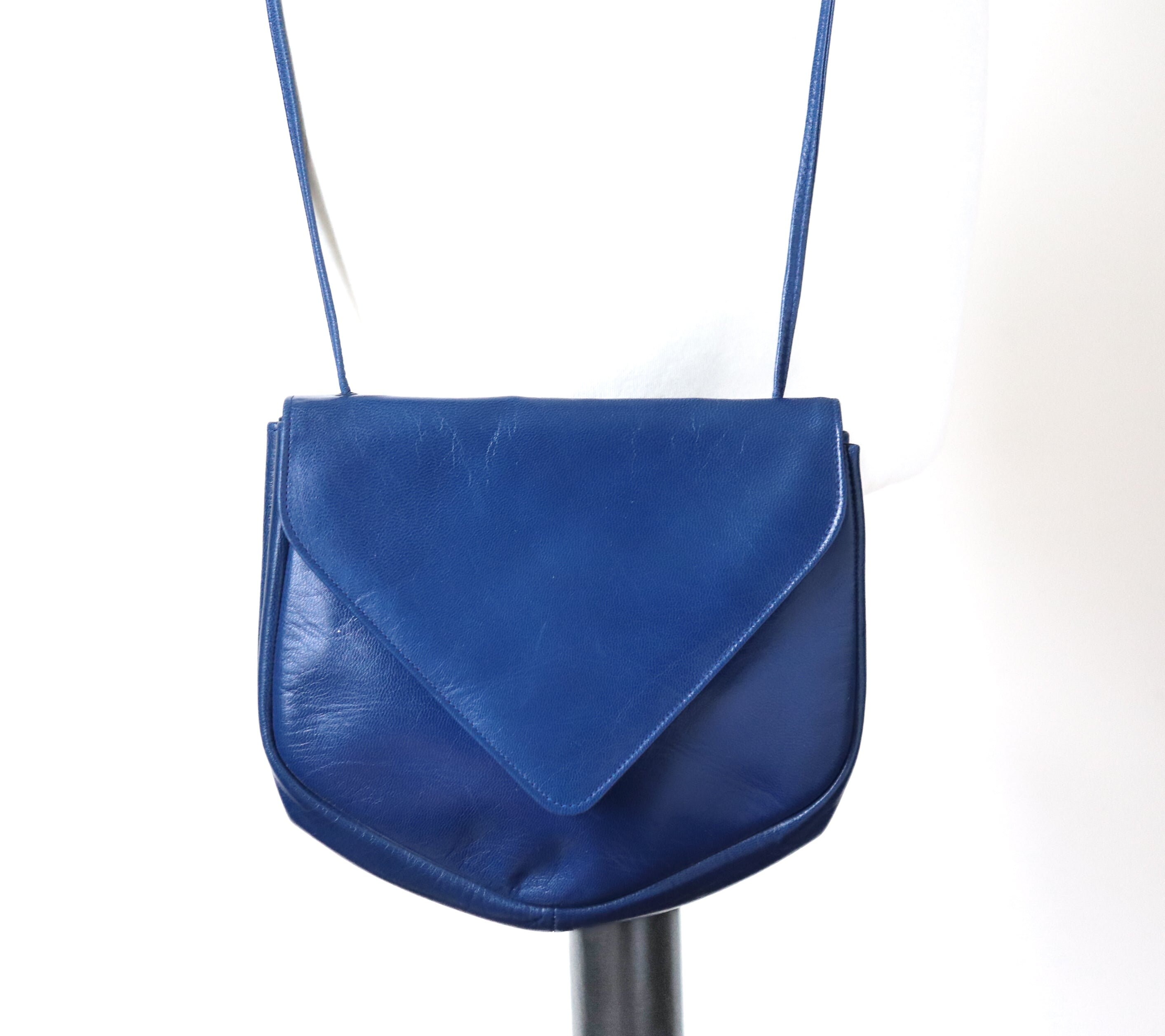 Charles Jourdan Vintage Crossbody Bag - Blue Leather - 1980s
