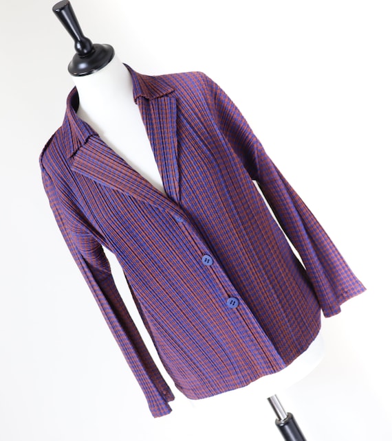 Issey Miyake Pleats Please Cardigan - Ramie Check - JPN 3 (fit S
