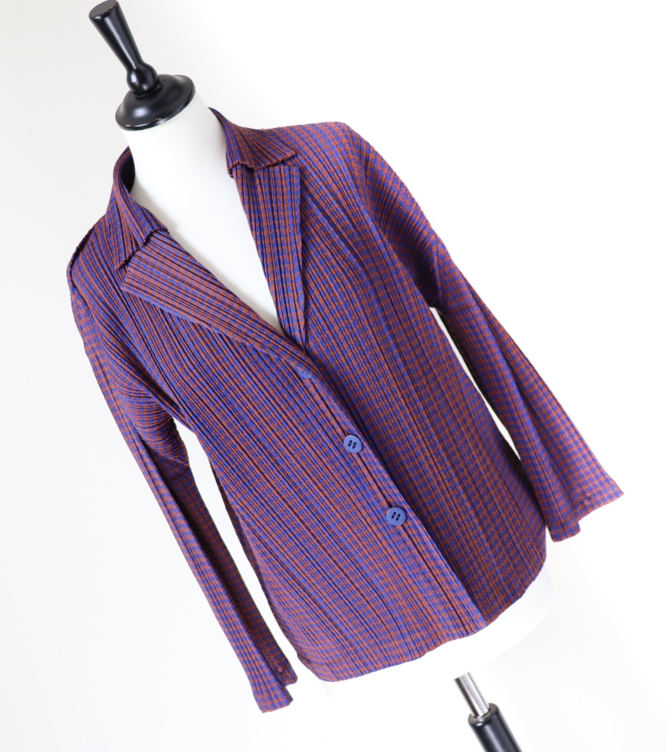 イッセイミヤケ プリーツ プリーズ カーディガン - ラミーチェック