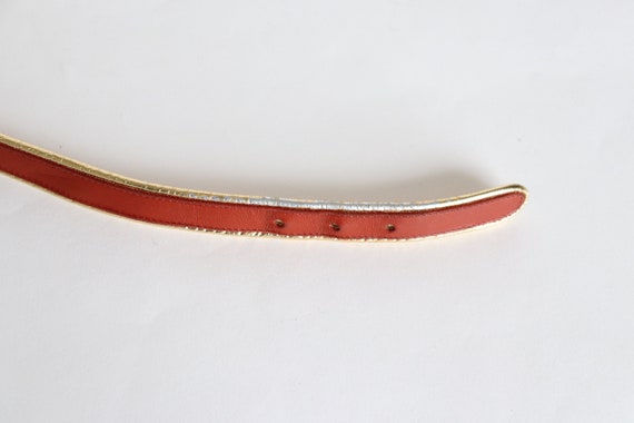 Tan Brown / Gold Leather Vintage Belt - Slim - Sepcoeur  display picture 1
