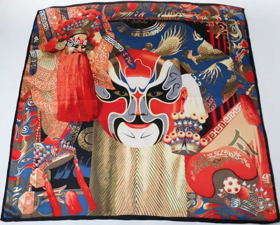 Chinese Opera / Kabuki Silk Scarf - X LARGE - image 1
