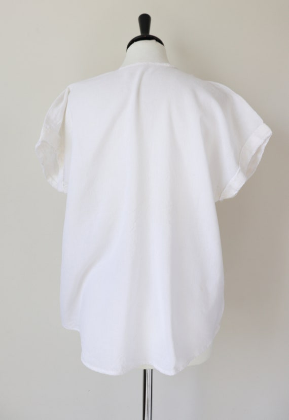 Vintage Woven Peasant Top - Muslin - Short Sleeve… - image 6