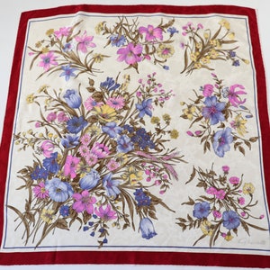 Gabrielli Vintage Silk Scarf - Flora / Floral Print - LARGE