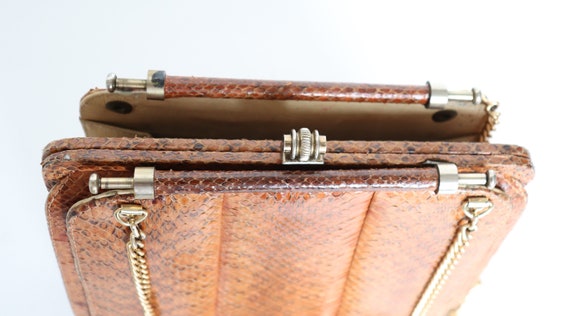 Unusual Vintage Snakeskin Crossbody Bag - Chain S… - image 4