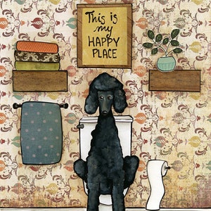 Happy Place Poodle, art print