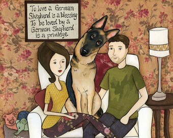 A Privilege, German Shepherd dog wall art print