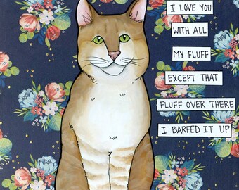 All My Fluff, cat wall art print