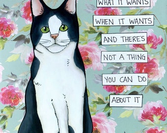 What It Wants, cat wall art print