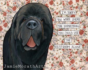 Under the Impression, Newfoundland dog wall art print gifts