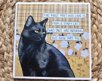 Precious Love, cat decorative coaster tiles