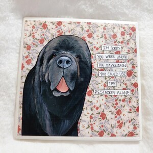 Under the Impression, Newfoundland dog decorative coaster tile