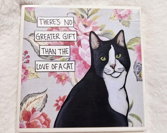 Greater Gift cat decorative coaster tile