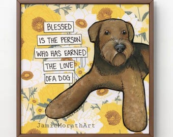 Airedale Terrier Dog Art Print: 'Blessed' Dog Lover Gift