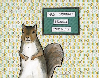 Mad Squirrel, wall art print