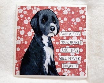 Never Break It, Doodle dog decorative coaster tile
