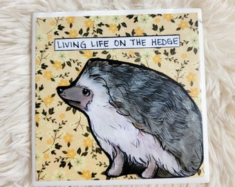 Hedgehog coaster tile