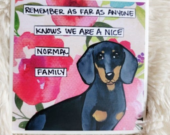 Normal Family dachshund dog coaster tile