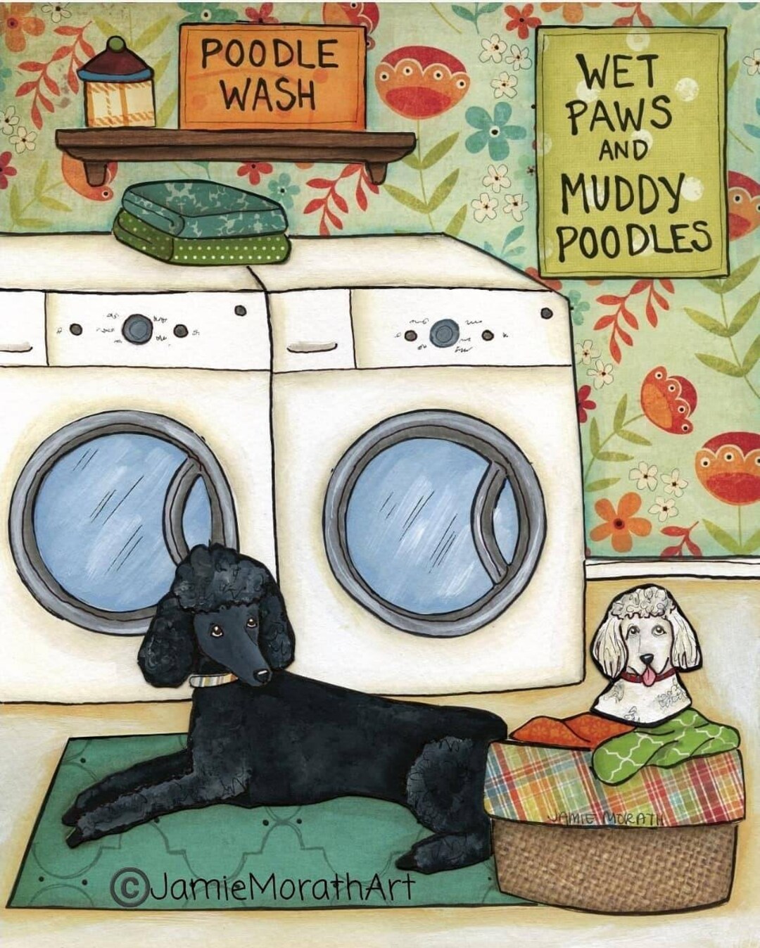Poodle Wash, Art Print - Etsy