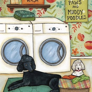 Poodle Wash, art print