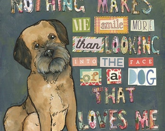 That Loves Me, Border Terrier dog wall art print gifts