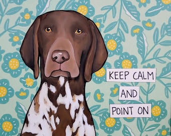 Point On, German Pointer dog wall art print gifts