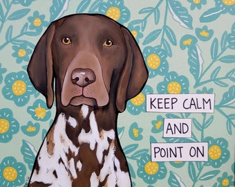 Point On, German Pointer dog wall art print gifts