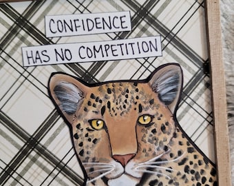 Confidence, leopard original painting