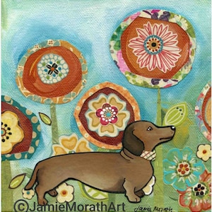 Doxie, dachshund dog portrait print