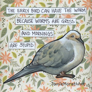 Early Bird, bird wall art print