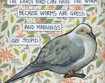 Early Bird, bird wall art print