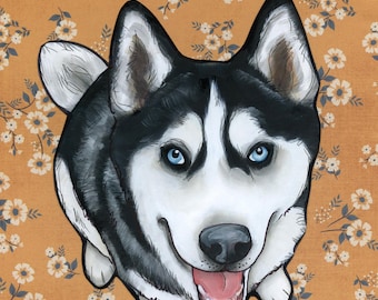 People Suck, Siberian Husky dog wall art print gifts