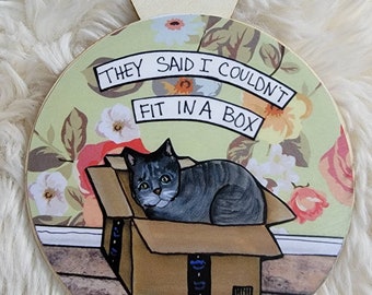 Fit in a Box cat ornament